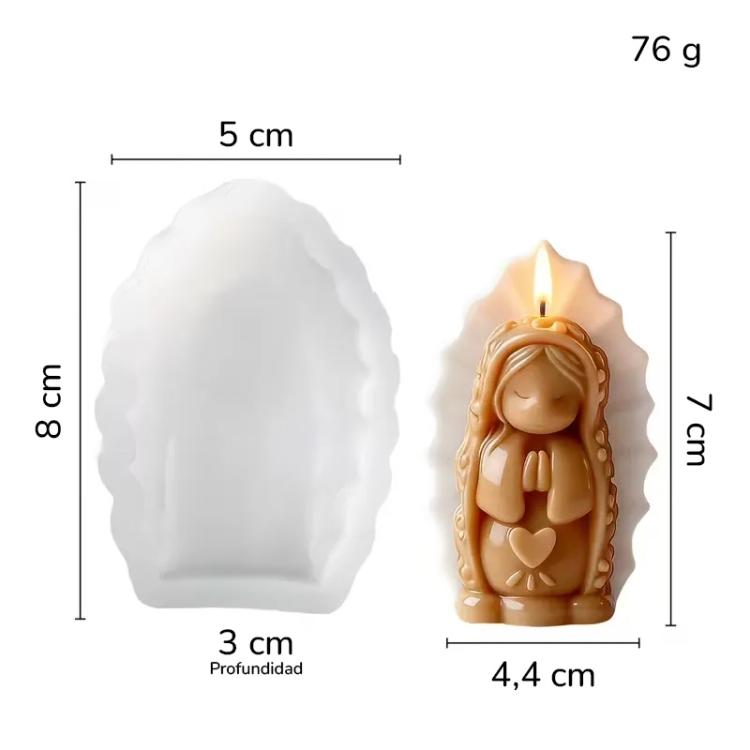 Molde de silicona Virgencita Plis Corazón