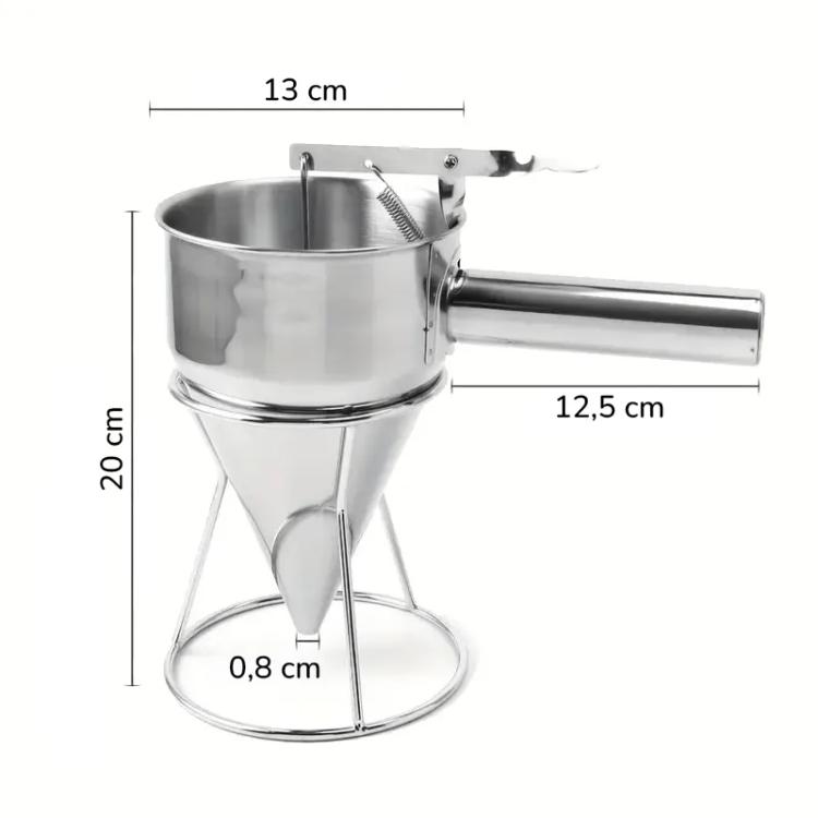 Embudo dispensador en acero inoxidable 1000ML