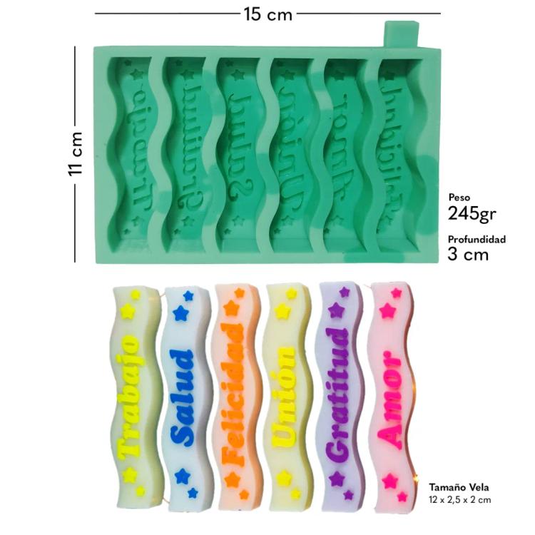 Molde de silicona Ondas Básico 6 CAV | Navidad