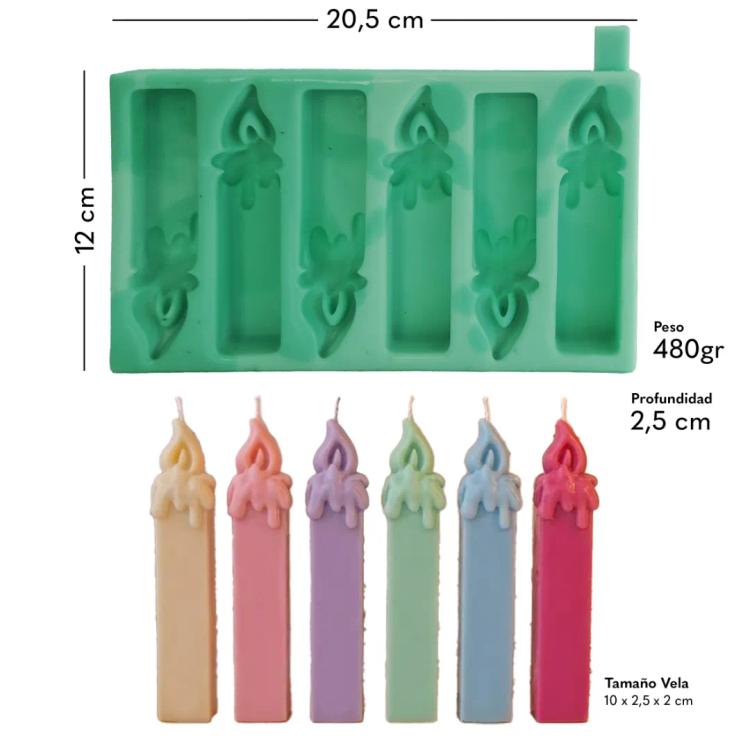 Molde Velas de Deseos Vela Farol 2D 6 cavidades | Navidad