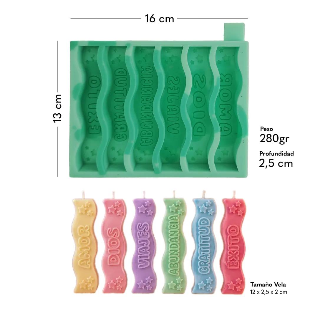 Molde Deseos Ondas Letra Relieve 6 Cavidades | Navidad