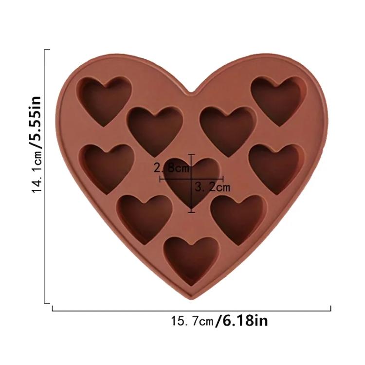 Molde de silicona Corazones X10 | Decorativo Múltiple