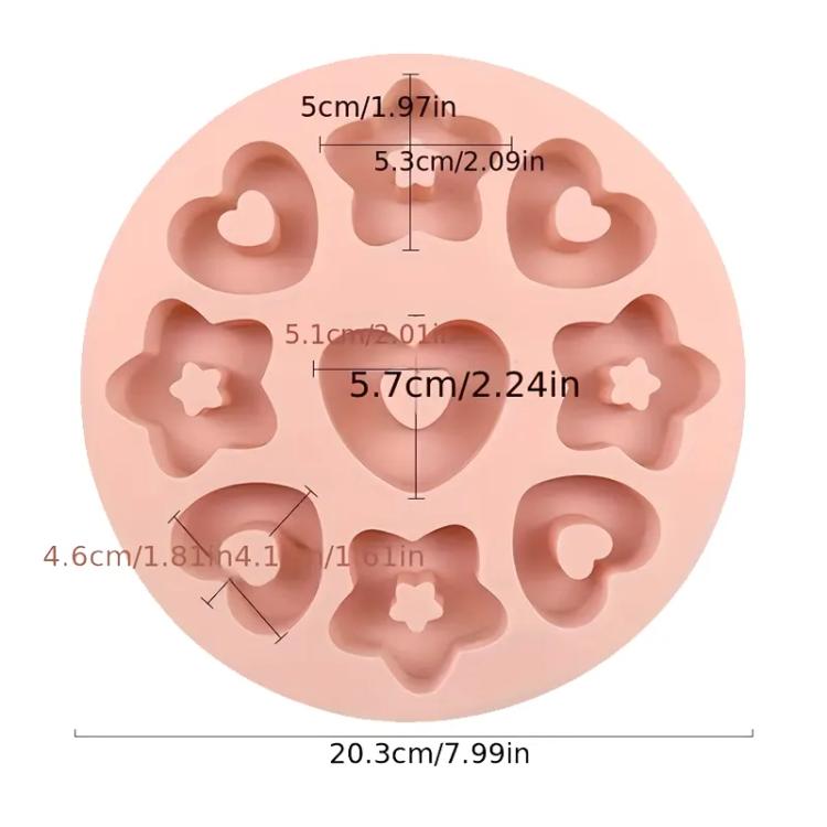 Molde de silicona Estrellas y Corazones 9 Cavidades | Decorativo Múltiple