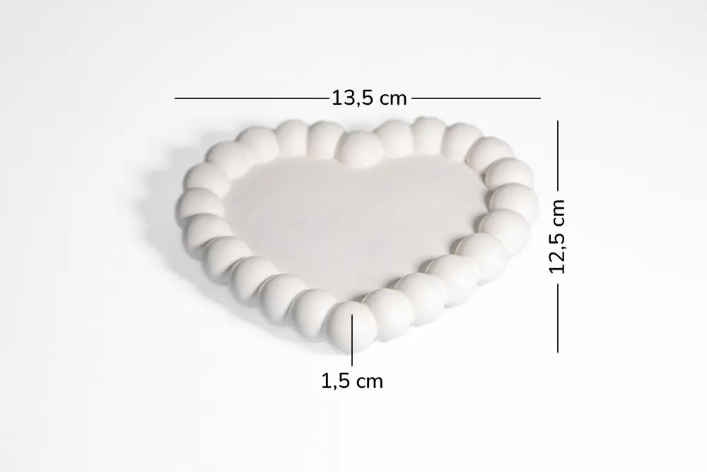 Bandeja Corazón Borde Burbuja 12CM | Envases Yeso - Concreto