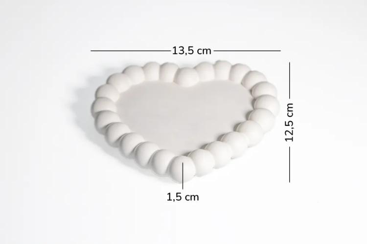 Bandeja Corazón Borde Burbuja 12CM | Envases Yeso - Concreto